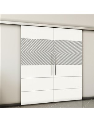 Holzschiebetür Slim-Line - Weiss  Model 4020-2