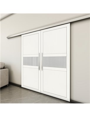Holzschiebetür Slim-Line - Weiss  Model 4042-3
