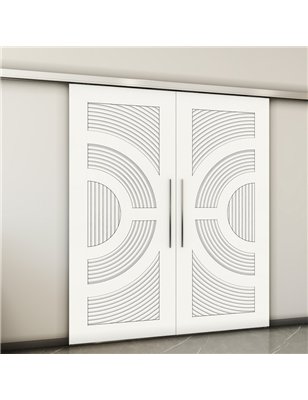 Holzschiebetür Slim-Line - Weiss  Model 4051-2