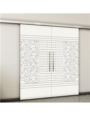 Holzschiebetür Slim-Line - Weiss  Model 4061-2