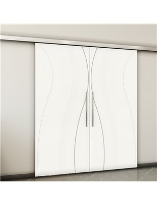 Holzschiebetür Slim-Line - Weiss  Model 4064-2