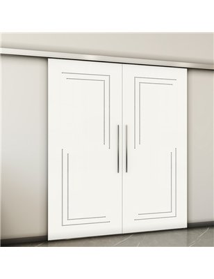 Holzschiebetür Slim-Line - Weiss  Model 4065-2