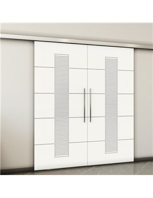 Holzschiebetür Slim-Line - Weiss  Model 4067-2