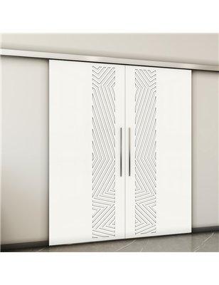 Holzschiebetür Slim-Line - Weiss  Model 4070-2