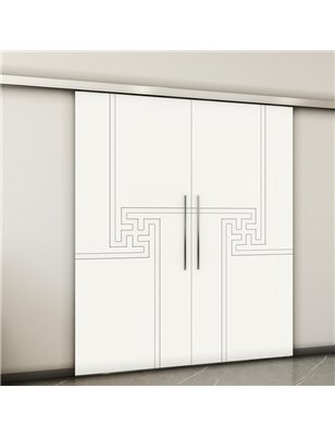Holzschiebetür Slim-Line - Weiss  Model 4071-2