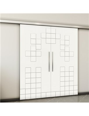 Holzschiebetür Slim-Line - Weiss  Model 4081-2