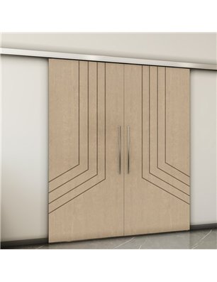 Holzschiebetür Slim-Line - Eiche  Model 4073-2