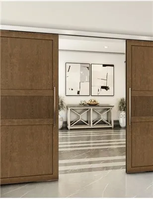 Holzschiebetür Slim-Line - Nussbaum Model 4042