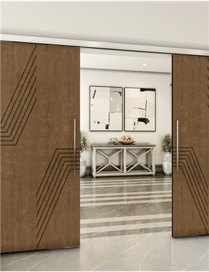 Holzschiebetür Slim-Line - Nussbaum  Model 4060