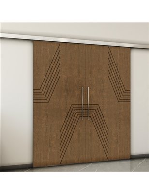 Holzschiebetür Slim-Line - Nussbaum  Model 4060-2