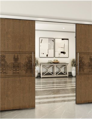 Holzschiebetür Slim-Line - Nussbaum  Model 4063