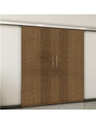 Holzschiebetür Slim-Line - Nussbaum  Model 4070-2