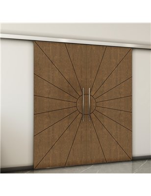 Holzschiebetür Slim-Line - Nussbaum  Model 4074-2