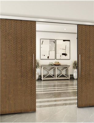 Holzschiebetür Slim-Line - Nussbaum  Model 4078