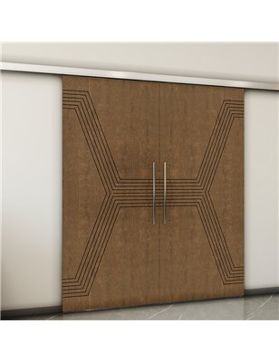 Holzschiebetür Slim-Line - Nussbaum  Model 4079-2