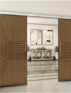 Holzschiebetür Slim-Line - Nussbaum  Model 4085