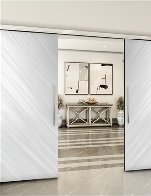Holzschiebetür Slim-Line - Weiss 3D  Model 4014