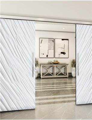 Holzschiebetür Slim-Line - Weiss 3D  Model 4018