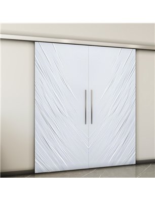 Holzschiebetür Slim-Line - Weiss 3D  Model 4029-2