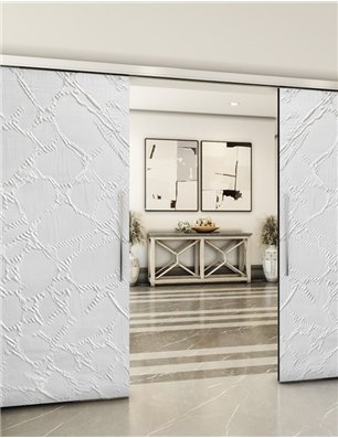 Holzschiebetür Slim-Line - Weiss 3D  Model 4032