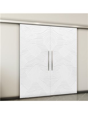 Holzschiebetür Slim-Line - Weiss 3D  Model 4033-2