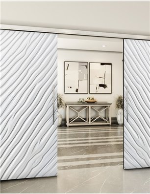 Holzschiebetür Slim-Line - Weiss 3D  Model 4037