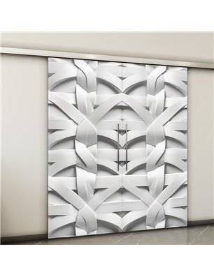 Holzschiebetür Slim-Line - Weiss 3D  Model 4038-2