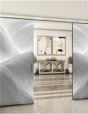 Holzschiebetür Slim-Line - Weiss 3D  Model 4039