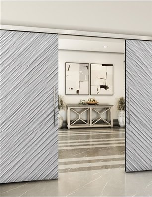 Holzschiebetür Slim-Line - Weiss 3D  Model 4040