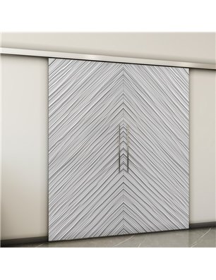 Holzschiebetür Slim-Line - Weiss 3D  Model 4040-2