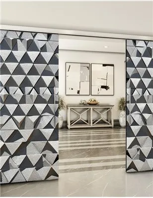 Holzschiebetür Slim-Line - Beton und Stein Model 4012