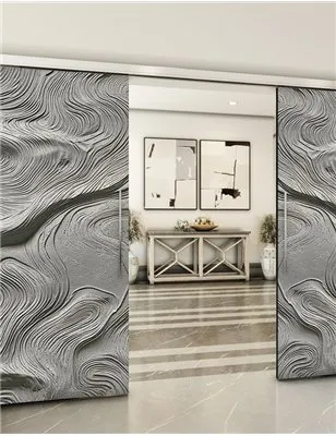 Holzschiebetür Slim-Line - Beton und Stein Model 4047