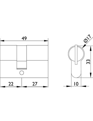 Profilzylinder für Glastürschlösser