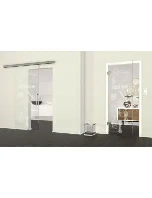 Ganzglastür Barber Shop Gelasert Auf Klarglas