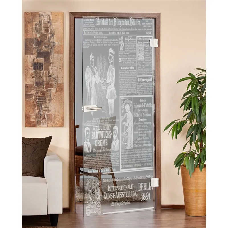 Ganzglastür Zeitung Gelasert Auf Klarglas Ganzglastür Zeitung Gelasert Auf Klarglas