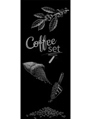 Ganzglastür Coffee Set Gelasert Auf Klarglas