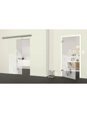 Ganzglastür Berg Gelasert Auf Klarglas