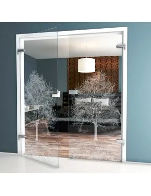 Ganzglastür Baum Gelasert Auf Klarglas