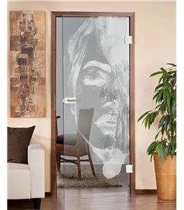 Ganzglastür Silhuette II Gelasert Auf Klarglas