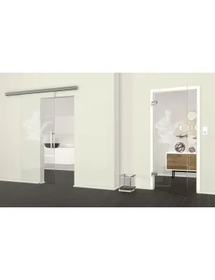 Ganzglastür Gitarist Gelasert Auf Klarglas