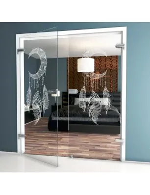 Ganzglastür Dreamcatcher Gelasert Auf Klarglas
