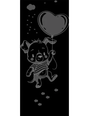 Ganzglastür kids baloon Gelasert Auf Klarglas