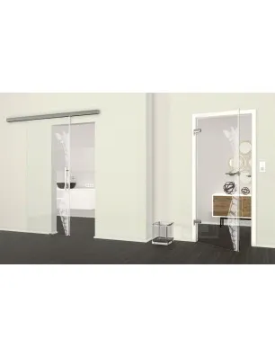 Ganzglastür Giraffe Gelasert Auf Klarglas