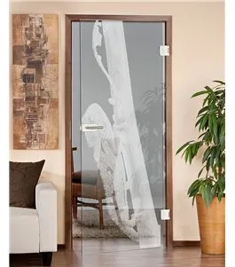 Ganzglastür Camelion Gelasert Auf Klarglas