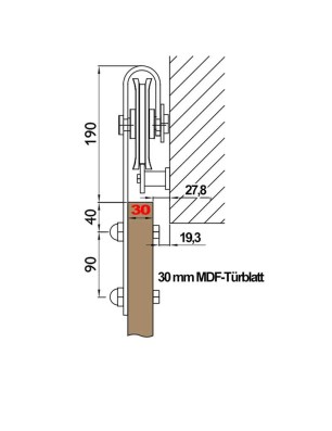 Holzschiebetür Barn-Line - Weiss  Model 1060