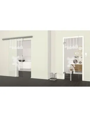 Ganzglastür Kitchen Gelasert Auf Klarglas