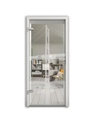 Ganzglastür Golden Gate Gelasert Auf Klarglas