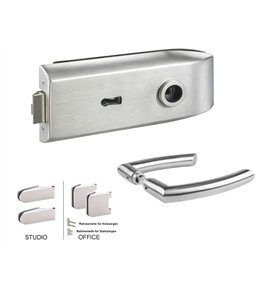 Glastürbeschlag Andrea SET - Edelstahlfarbig