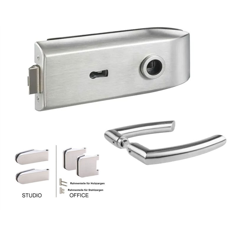 Glastürbeschlag Andrea SET - Edelstahlfarbig