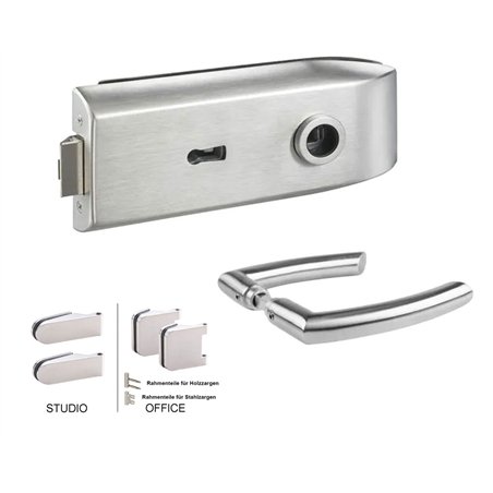 Glastürbeschlag Andrea SET - Edelstahlfarbig